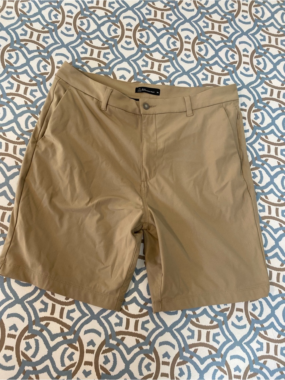 mark. Men's Khaki Flat-Front Performance Shorts